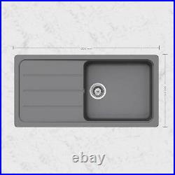 1.0 Bowl Granite Composite Kitchen Sink Croma Grey Schock Formhaus FORD100L-CR