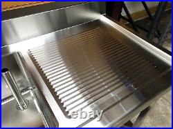 1.2m Stainless steel commercial kitchen single bowl right hand drainer sink