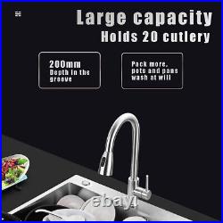23.5inch Drop in Single Bowl 304 Stainless Steel Kitchen Sink with Accessories