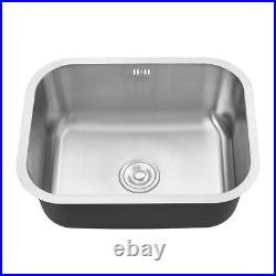 23inch Square Single Bowl Kitchen Sink in Stainless Steel & Waste Accessories