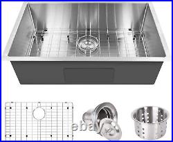 24 Inch Undermount Workstation Kitchen Sink 16 Gauge Single Bowl Stainless Steel