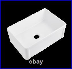 30 L x 20W White Ceramic Rectangle Single Bowl Farmhouse Apron kitchen Sink
