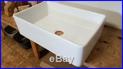 30 inch Apron Farmhouse Fireclay Single Bowl Kitchen Sink with Elongated Drain