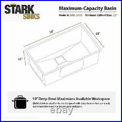 30 inch Undermount Single Bowl Stainless Steel Kitchen Sink Zero Radius Package