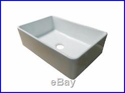 30 inch White Fireclay Farmhouse Apron Single Bowl Kitchen Sink