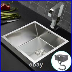 304 Stainless Steel Square Single Bowl Kitchen Sink with Drainer 51 x 45 x 22 cm