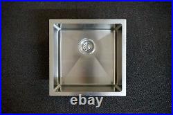 450mm Square Handmade 304 Grade Stainless Steel Single Bowl Laundry/Kitchen Sink