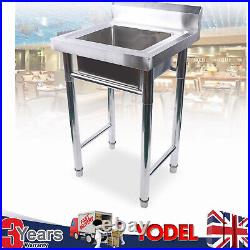 50 x 50cm Commercial Kitchen Catering Sink Single Bowl Mop Sinks Stainless Steel
