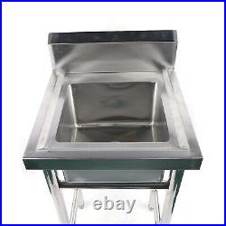 50X50 cm Commercial Catering Stainless Steel Sink Kitchen Wash Table Single Bowl