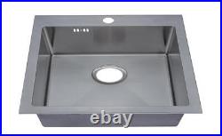 560 x 500mm Inset Single Bowl Handmade Stainless Steel Kitchen Sinks (DS026-1)