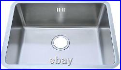 588 x 461mm Undermount Brushed Stainless Steel Single Bowl Kitchen Sink (A02 bs)