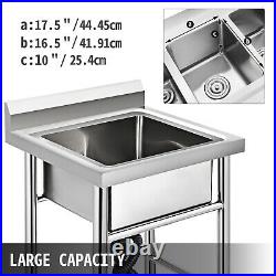 60X60 CM Commercial Catering Stainless Steel Sink Kitchen Wash Table Single Bowl