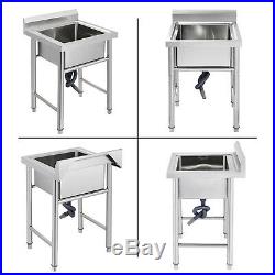 60X60 cm Commercial Catering Stainless Steel Sink Kitchen Wash Table Single Bowl