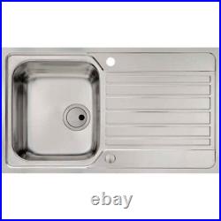 Abode Connekt Single Bowl & Drainer Stainless Steel Kitchen Sink AW5058 Lot1206