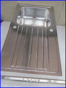 Abode Connekt Single Bowl & Drainer Stainless Steel Kitchen Sink AW5058 Lot1206