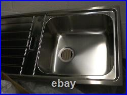 Abode Neron Brushed Stainless Steel Kitchen Sink NEW Single Bowl /Drainer AW5112