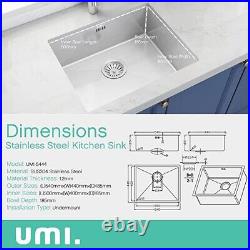 Amazon Brand Umi Undermount Kitchen Sink Single Bowl, 50x40cm