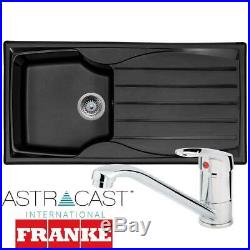 Astracast Sierra 1.0 Bowl Black Composite Kitchen Sink & Zeno Chrome Mixer Tap