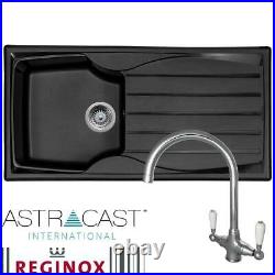 Astracast Sierra 1.0 Bowl Black Kitchen Sink And Reginox Elbe Chrome Mixer Tap