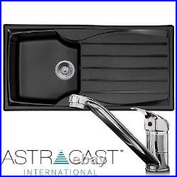 Astracast Sierra 1.0 Bowl Black Kitchen Sink & KT1 Chrome Single Lever Mixer Tap