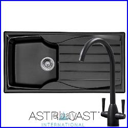 Astracast Sierra 1.0 Bowl Black Kitchen Sink & KT5BL Modern Twin Lever Mixer Tap