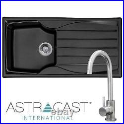 Astracast Sierra 1.0 Bowl Black Kitchen Sink & KT6BN Single Lever Mixer Tap