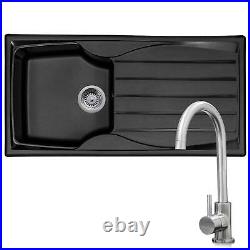 Astracast Sierra 1.0 Bowl Black Kitchen Sink & KT6BN Single Lever Mixer Tap