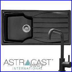 Astracast Sierra 1.0 Bowl Black Rversible Kitchen Sink & KT6BLD Modern Mixer Tap
