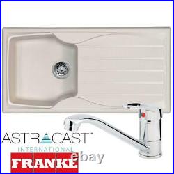 Astracast Sierra 1.0 Bowl Cream Composite Kitchen Sink & Zeno Chrome Mixer Tap