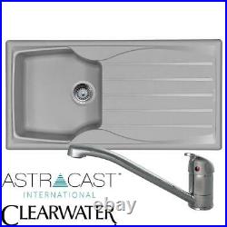 Astracast Sierra 1.0 Bowl Light Grey Kitchen Sink And Clearwater Creta Mixer Tap