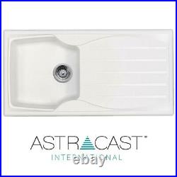 Astracast Sierra 1.0 Bowl White Kitchen Sink & KT2 Chrome Swan Neck Mixer Tap