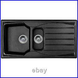 Astracast Sierra 1.5 Bowl Black Kitchen Sink & KT1 Chrome Single Lever Tap