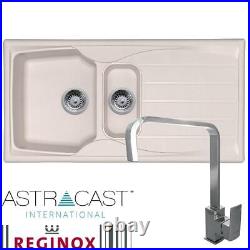 Astracast Sierra 1.5 Bowl Cream Kitchen Sink & Reginox Astoria Chrome Mixer Tap