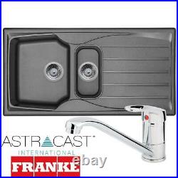 Astracast Sierra 1.5 Bowl Graphite Grey Kitchen Sink And Franke Zeno Mixer Tap