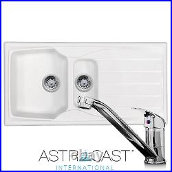 Astracast Sierra 1.5 Bowl White Kitchen Sink & KT1 Chrome Single Lever Tap