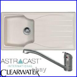 Astracast Sierra 1 Bowl Cream Kitchen Sink And Clearwater Creta Chrome Mixer Tap
