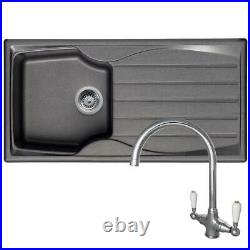 Astracast Sierra 1 Bowl Graphite Grey Composite Sink And Reginox Elbe Chrome Tap