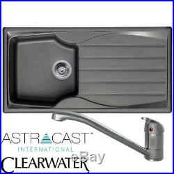 Astracast Sierra 1 Bowl Graphite Grey Kitchen Sink & Clearwater Creta Mixer Tap