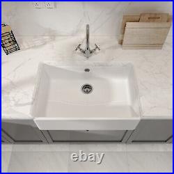 Balterley Fireclay Single Bowl Butler Kitchen Sink 220 x 500 x 795mm White