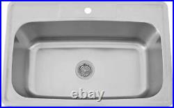 Barclay KSSSB2112-SS One Faucet Hole Elliot 33 Single Bowl Drop-In Kitchen Sink