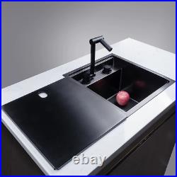 Black Hidden Kitchen sink Single bowl Bar Small Size sink Stainless Steel Balcon