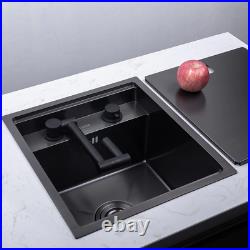 Black Hidden Kitchen sink Single bowl Bar Small Size sink Stainless Steel Balcon
