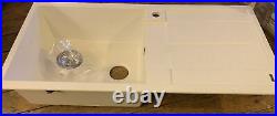 Blanco Large Bowl White Resin Kitchen Sink Right Hand Drainer Single Tap Hole
