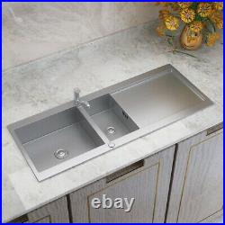 Brush Stainless Steel Kitchen Sink 1.5 Double/Single Bowl Drainer Handmade Sinks