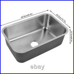 Brushed Stainless Steel Inset Kitchen Sink Single Bowl Reversible Drainer Tool