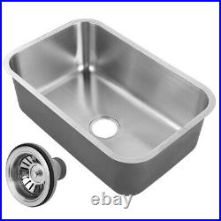 Brushed Stainless Steel Inset Kitchen Sink Single Bowl Reversible Drainer Tool