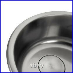 Burnished Gunmetal stainless steel Single Round bowl kitchen sink trough 420 mm