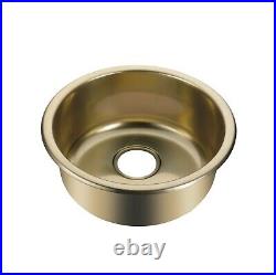 Burnished brushed copper stainless steel Single Round bowl kitchen sink trough