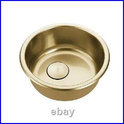 Burnished brushed copper stainless steel Single Round bowl kitchen sink trough