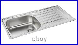 CARRON PHOENIX onda 100 single bowl stainless steel kitchen sink pura mixer tap